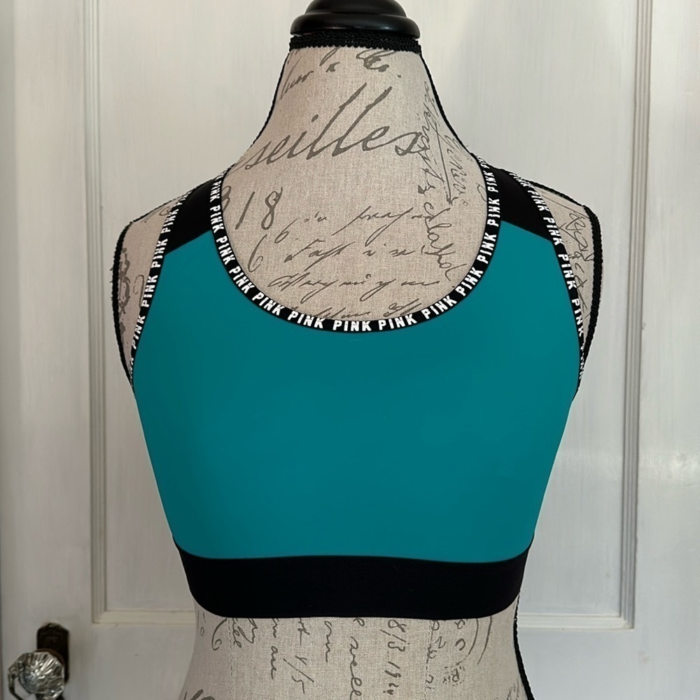 NWOT PINK Victorias Secret Crop Racerback Sports Bra - Teal
